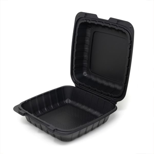 Picture of MFPP - 6"X6"X3" - 1 COMPARTMENT - BLACK - HINGED CONTAINER -  250 PER CASE