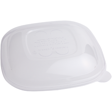 Picture of LID PLA - FITS 24-48 OZ FIBER SQUARE BOWL - COMPOSTABLE - 4 / 50 CS