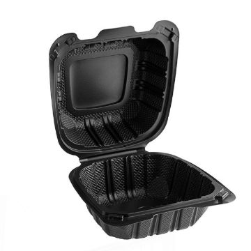 Picture of MFPP - 5.5"X5.5"X2.75" - 1 COMPARTMENT - BLACK - HINGED CONTAINER -  250 PER CASE