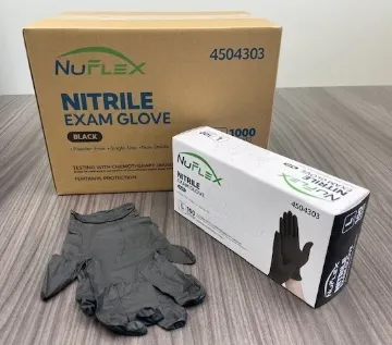 Picture of BLACK NITRILE 5 MIL POWDER FREE EXAM GLOVES - CHEMO & FENTANYL RATED - MEDIUM - 10/100 PER CASE